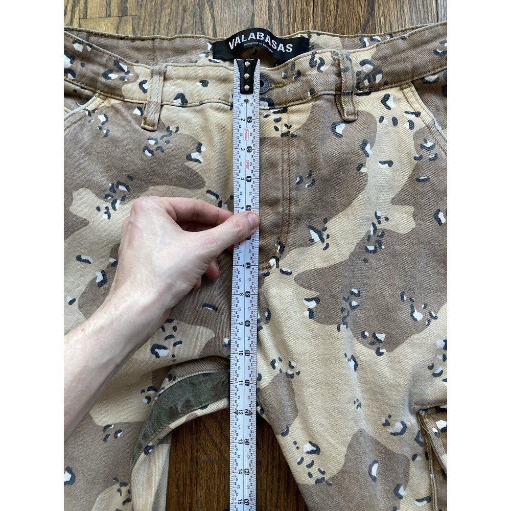 Valabasas Jeans Mens Size 38 Chocolate Chip Desert Camo Skinny Flare Cargo - Picture 4 of 11